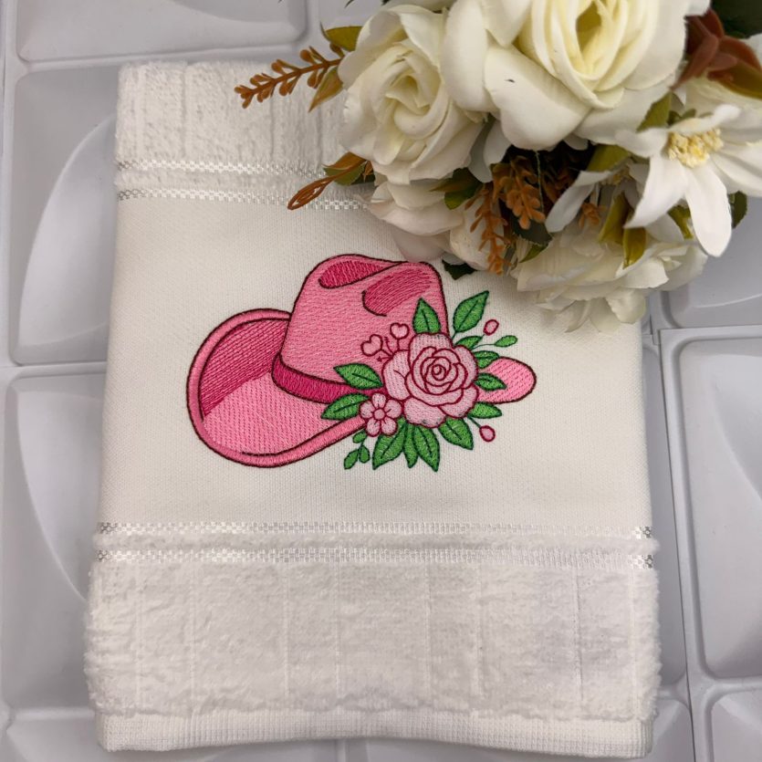 Matriz de Bordado de Chapéu com Flores