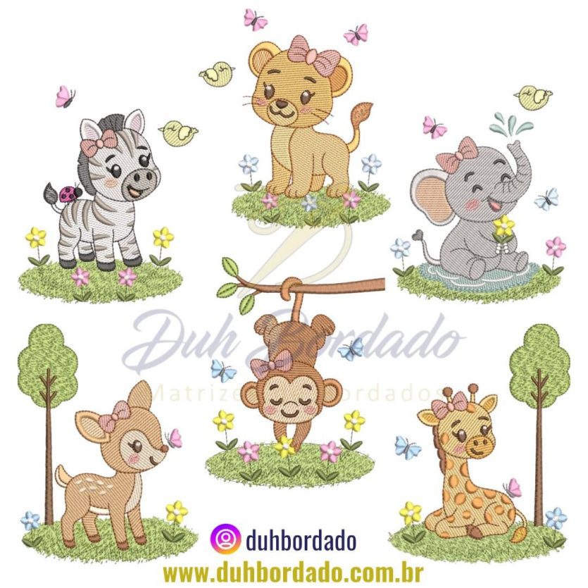 Coleção Matrizes de Bordados Animais Infantis