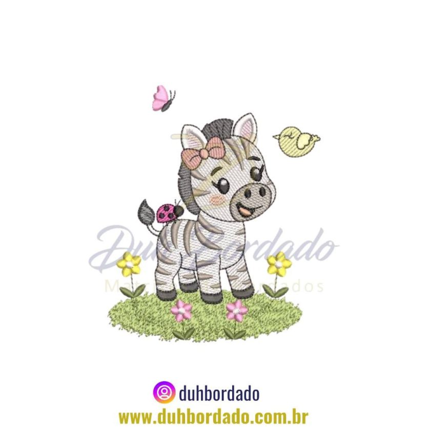 Matriz de Bordado de Zebra Infantil
