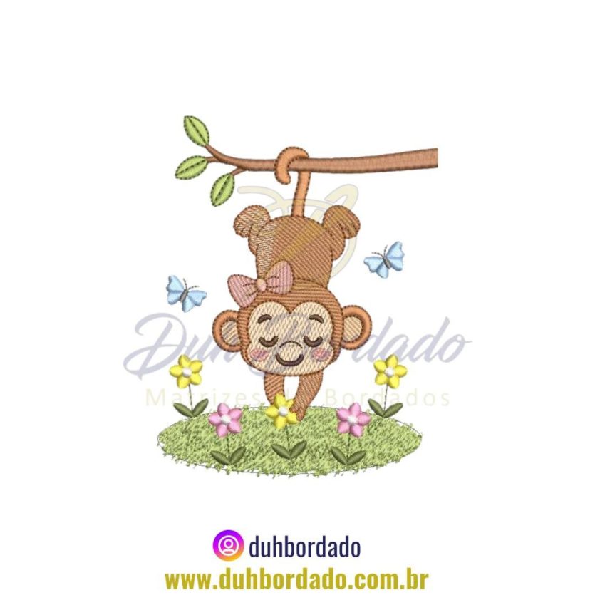Matriz de Bordado de Macaco Infantil