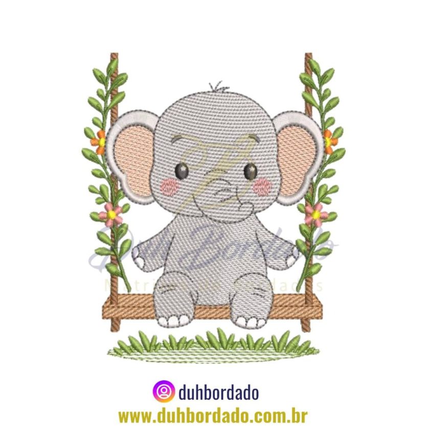 Matriz de Bordado de Elefante Infantil