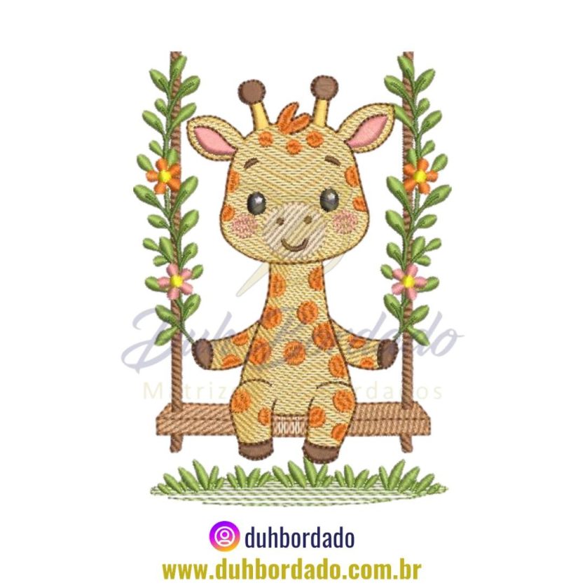 Matriz de Bordado de Girafa Infantil