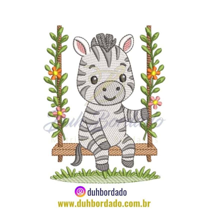 Matriz de Bordado de Zebra Infantil