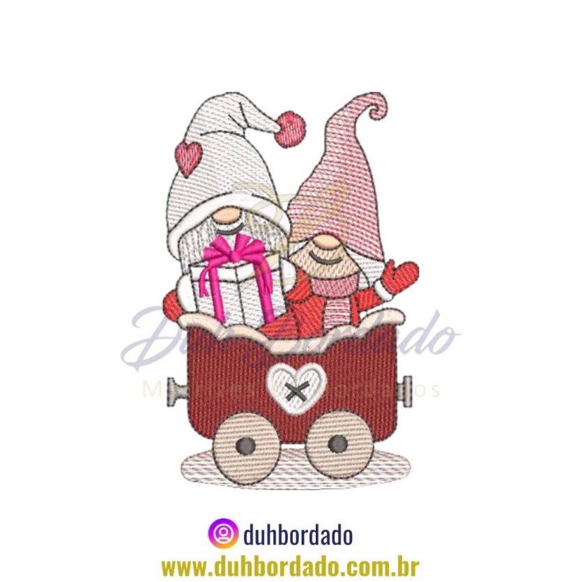Matriz de Bordado Natal Gnomo Casal
