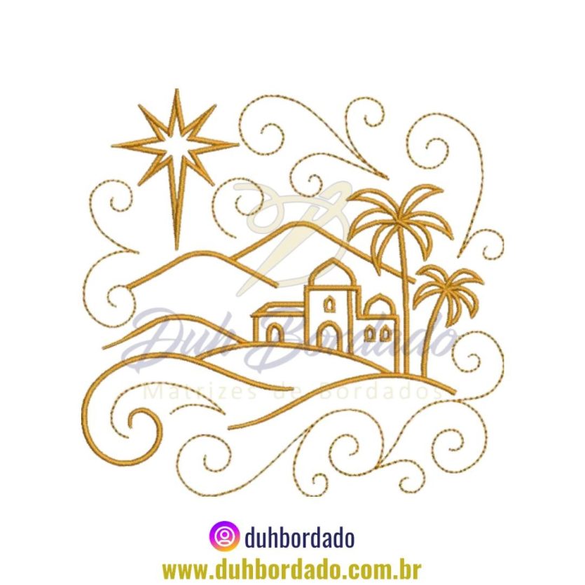 Matriz de Bordado de Natal Religiosa
