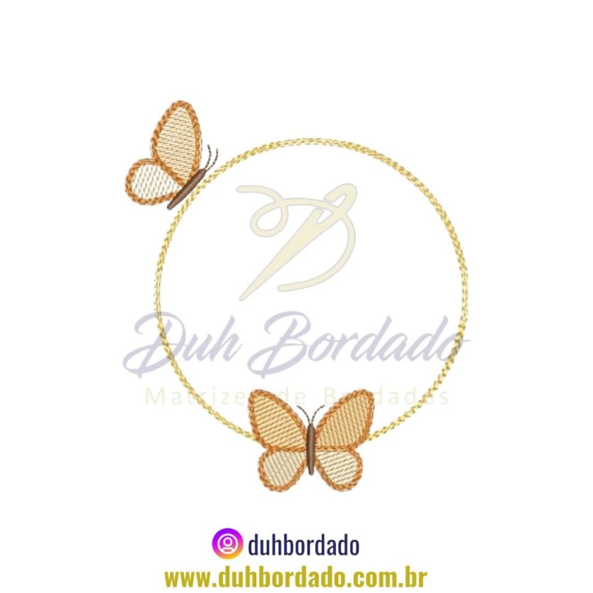 Matriz de Bordado de Moldura De Borboleta
