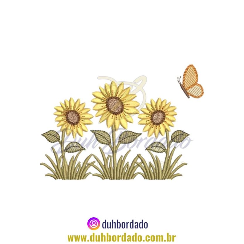 Matriz de Bordado de Jardim De Girassol