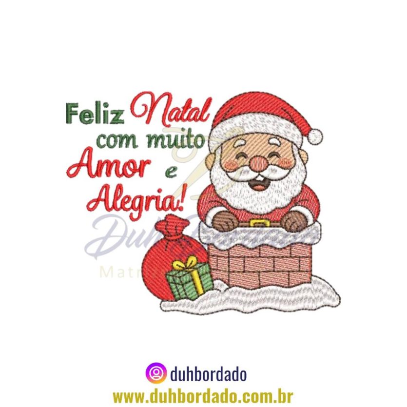 Matriz de Bordado Natal Papai Noel Frase
