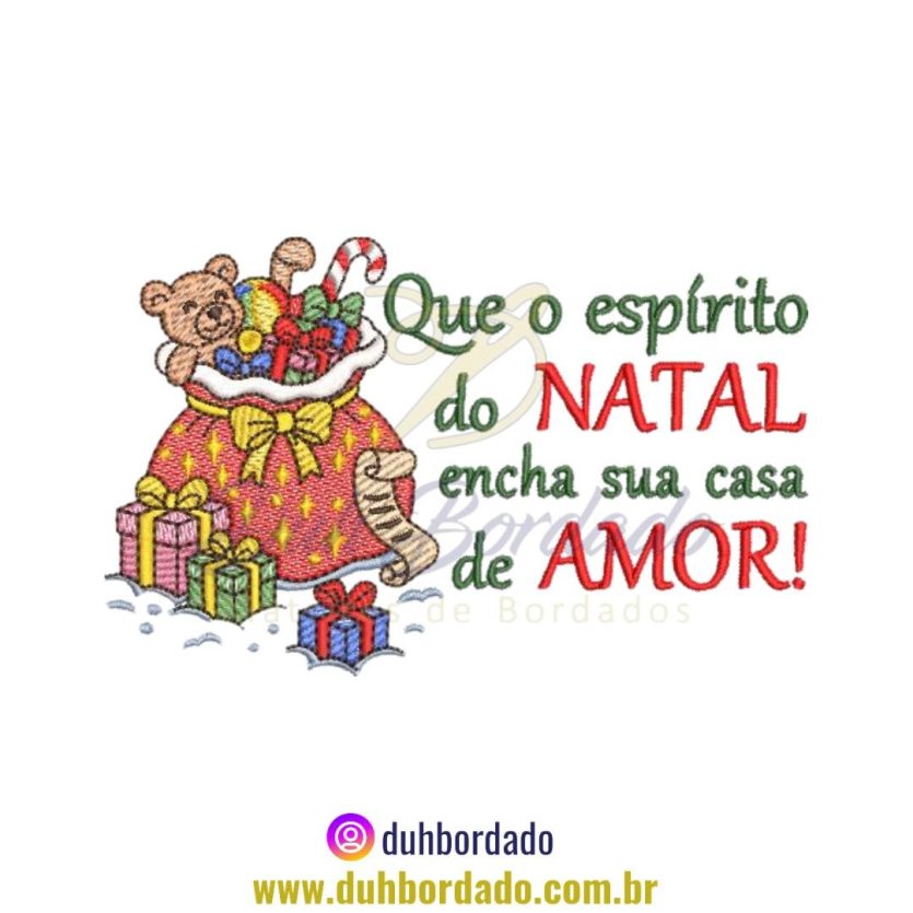 Matriz de Bordado Natal Papai Noel Frase