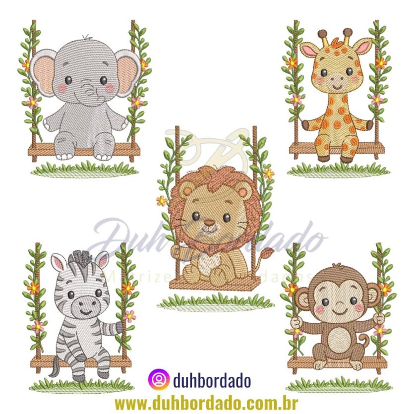 Coleção Matrizes de Bordados Safari Infantil