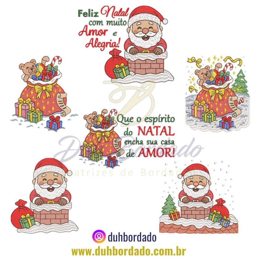 Coleção Matrizes de Bordados de Natal Papai Noel