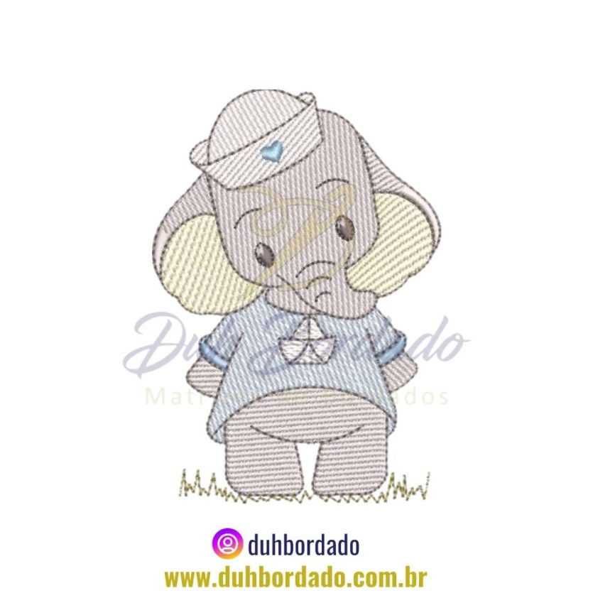 Matriz de Bordado de Elefante Infantil