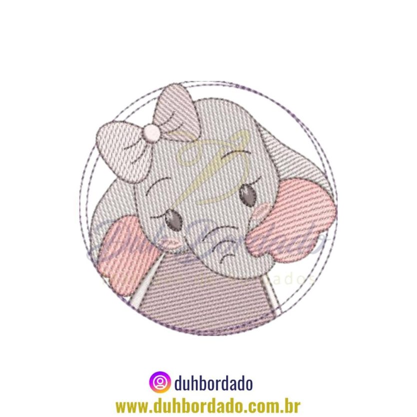 Matriz de Bordado de Elefante Infantil