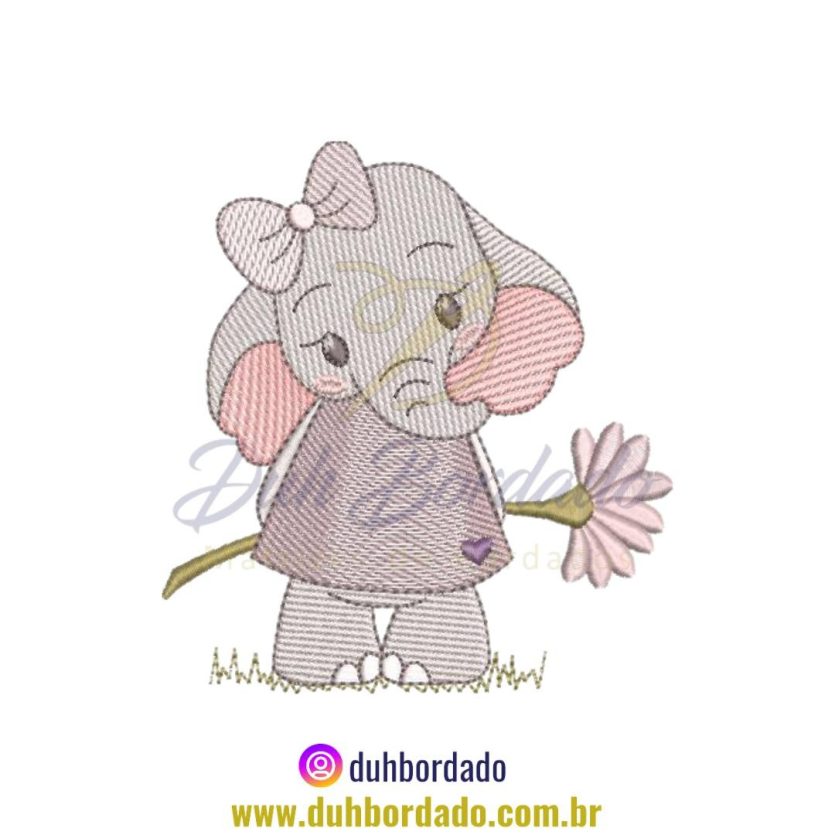 Matriz de Bordado de Elefante Infantil