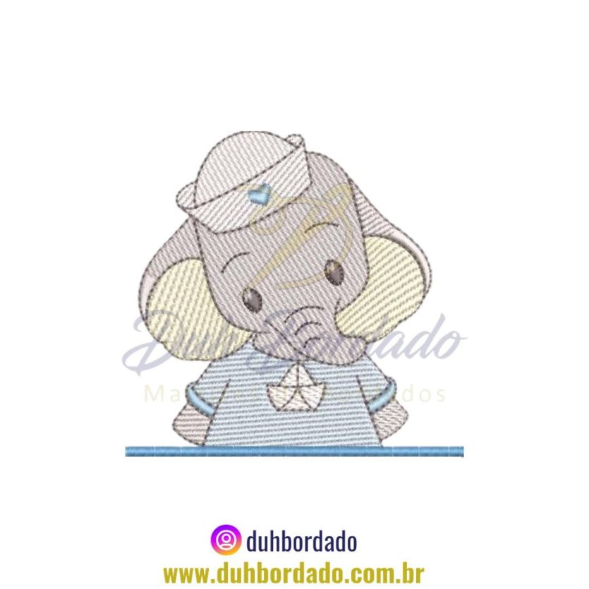 Matriz de Bordado de Elefante Infantil