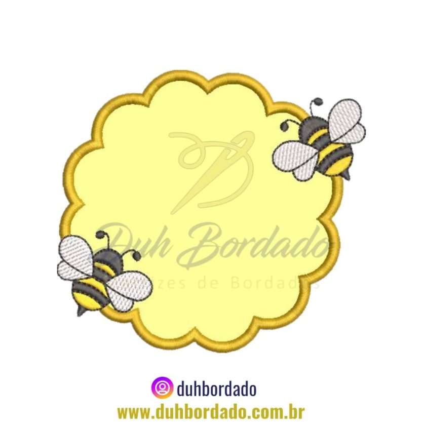 Matriz de Bordado de Moldura de Abelha