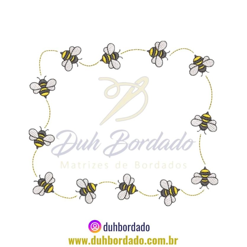 Matriz de Bordado de Moldura de Abelha