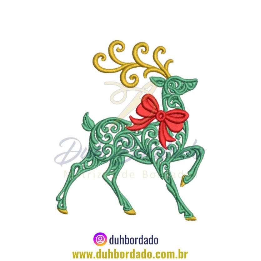 Matriz de Bordado Rena de Natal