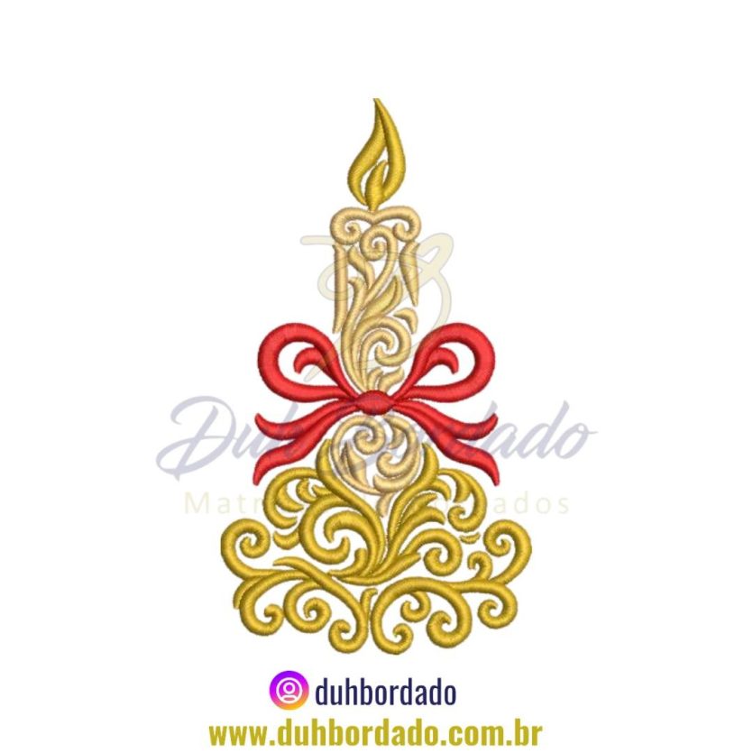 Matriz de Bordado Vela de Natal