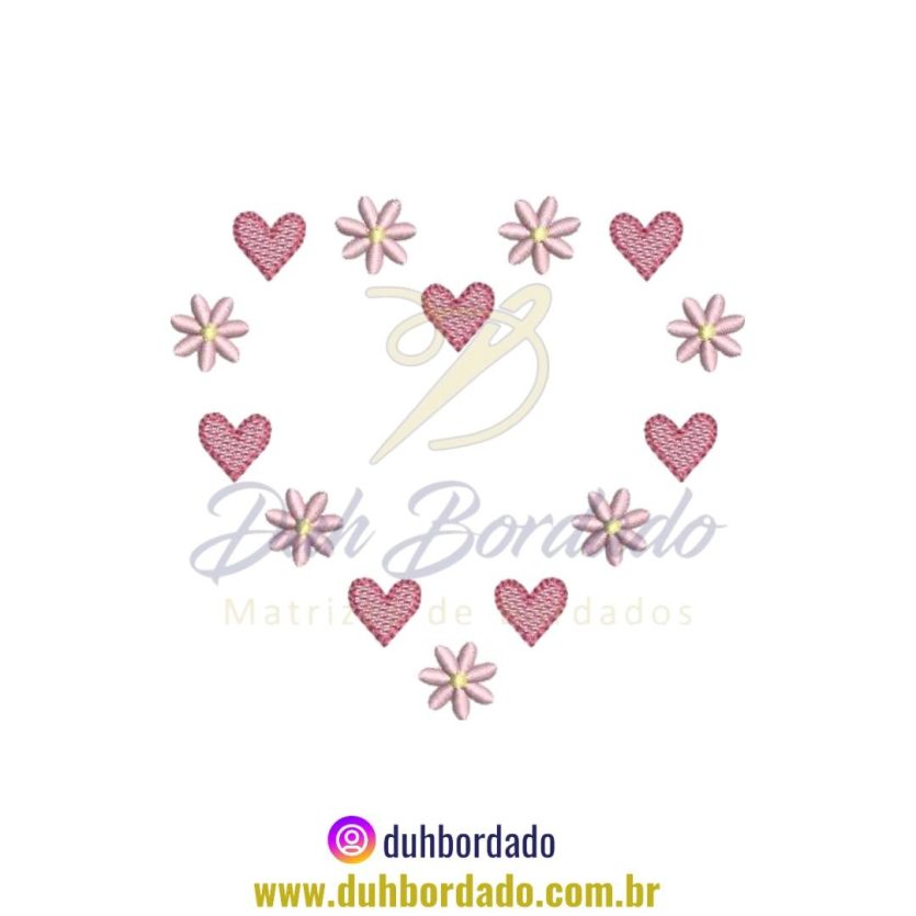 Matriz de Bordado de Coração