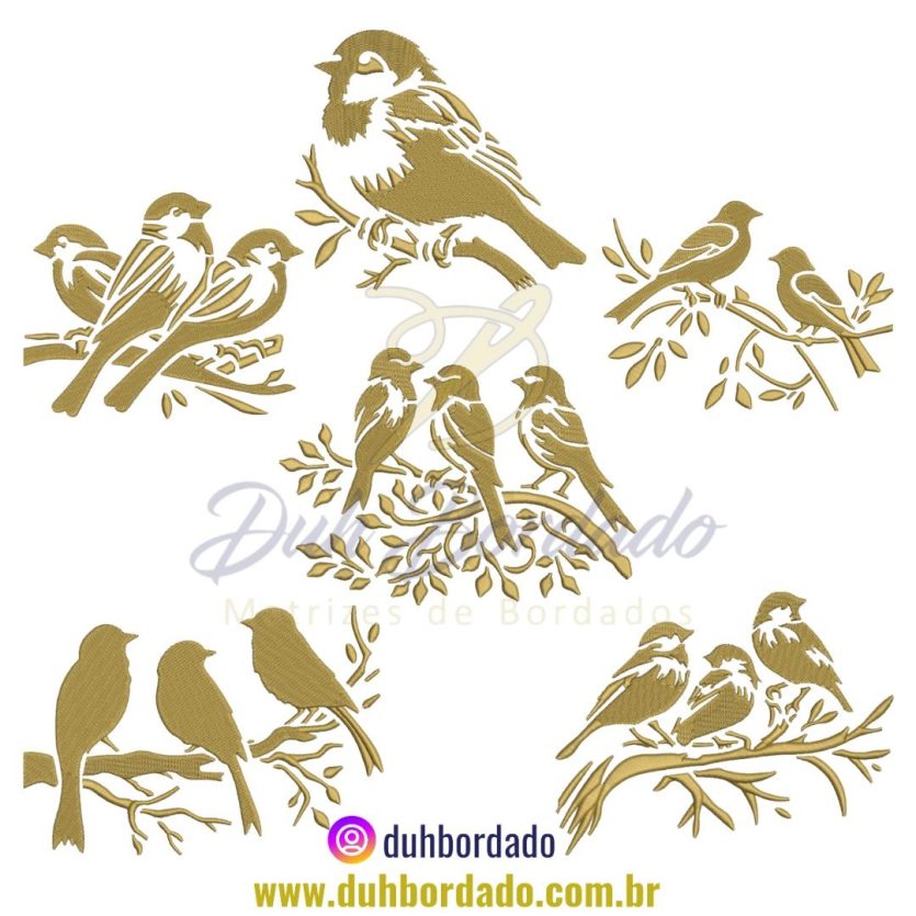 Coleção Matrizes de Bordados Pássaros