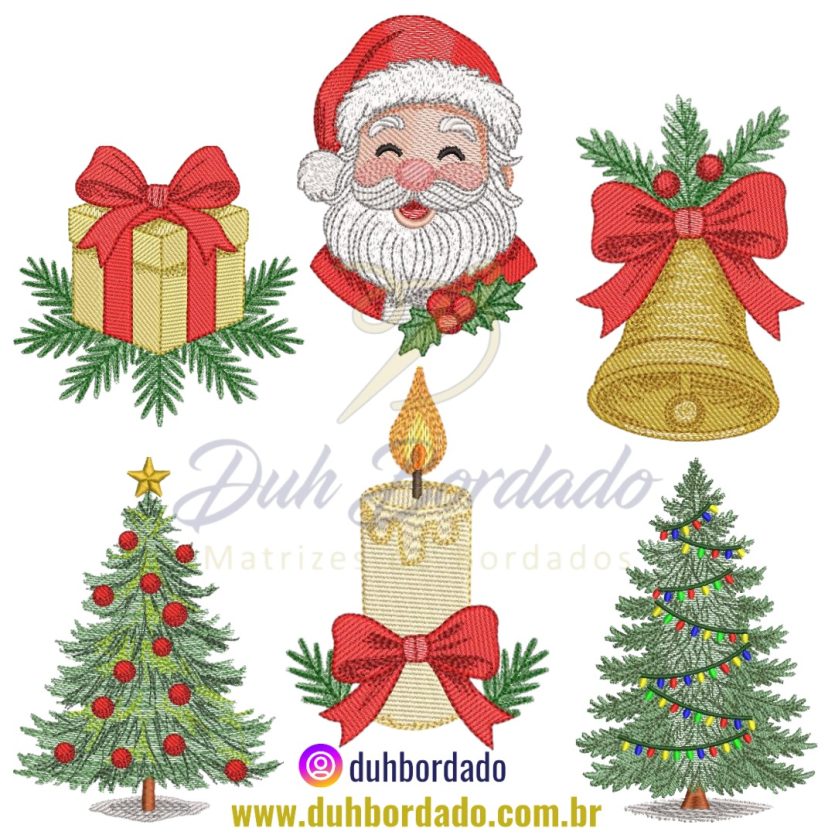 Coleção Matrizes de Bordados de Natal Papai Noel