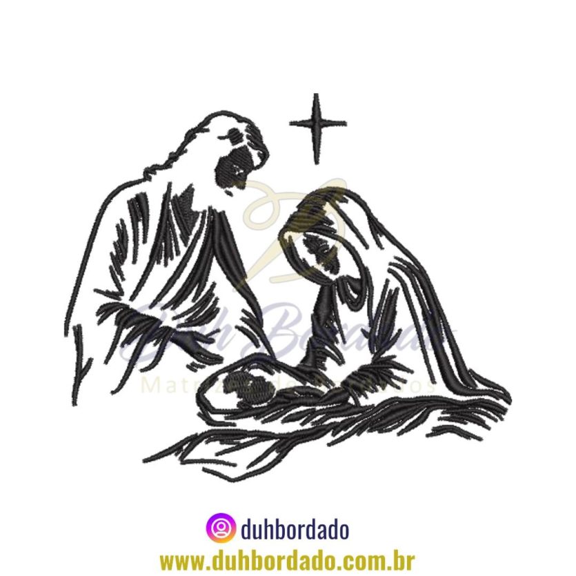 Matriz de Bordado de Natal Religiosa