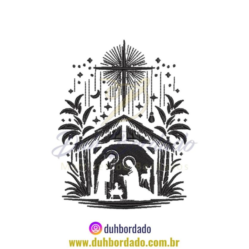 Matriz de Bordado de Natal Religiosa
