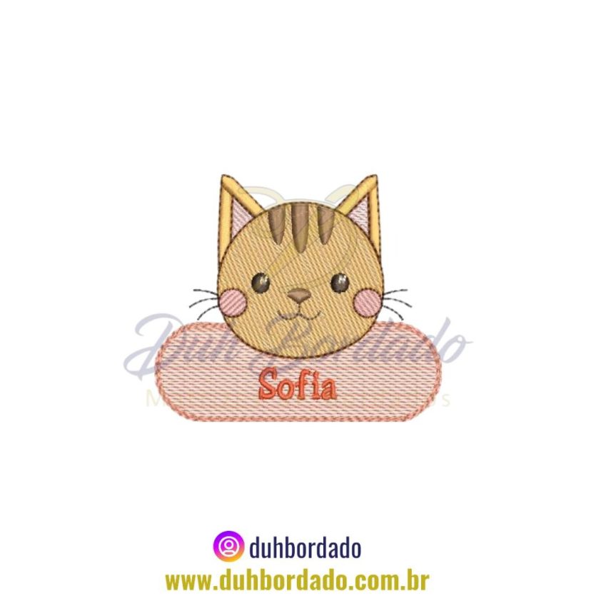 Matriz de Bordado de Nome Gatinho