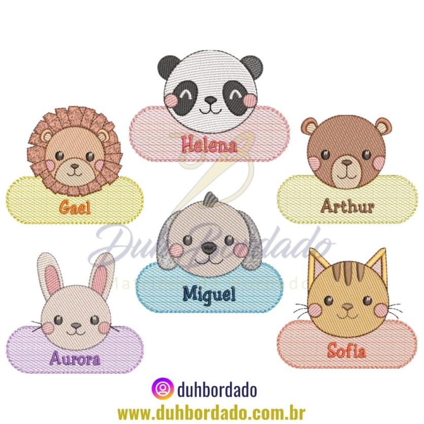 Coleção Matrizes de Bordados Nome Animais
