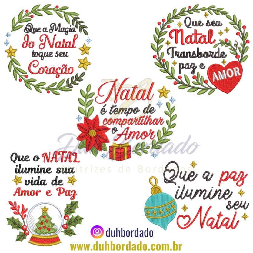 Coleção Matrizes de Bordados de Natal Lettering